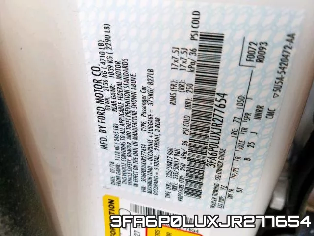3FA6P0LUXJR277654 фото 2