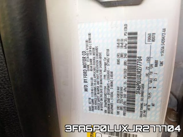 3FA6P0LUXJR277704 фото 2