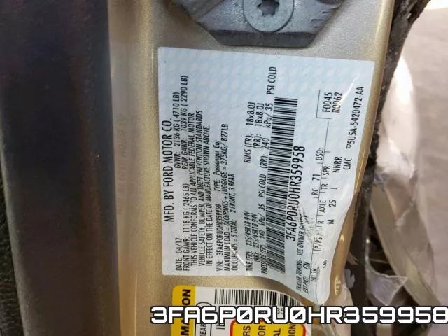 3FA6P0RU0HR359958 фото 2