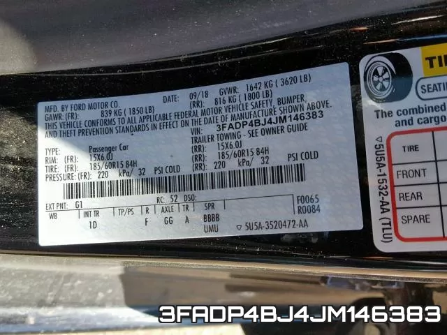 3FADP4BJ4JM146383 фото 2