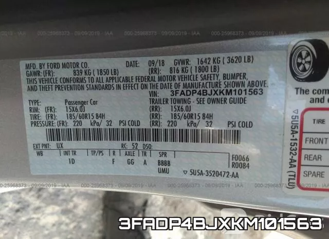 3FADP4BJXKM101563 фото 10