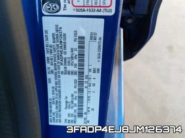 3FADP4EJ8JM126374 фото 2