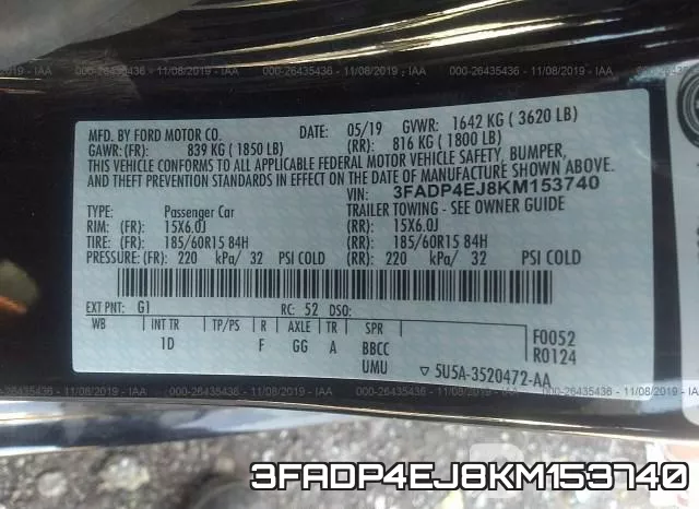 3FADP4EJ8KM153740 фото 10