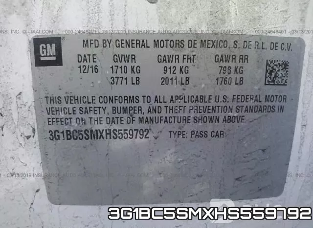 3G1BC5SMXHS559792 фото 10