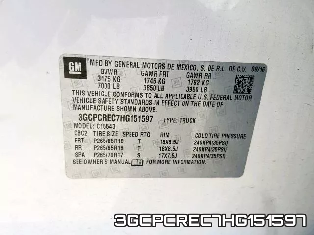 3GCPCREC7HG151597 фото 2