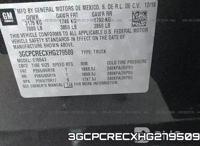 3GCPCRECXHG279509 фото 9