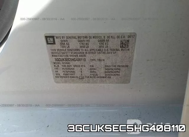 3GCUKSEC5HG408110 фото 10