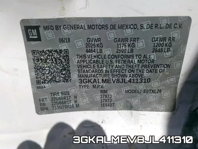 3GKALMEV8JL411310 фото 2