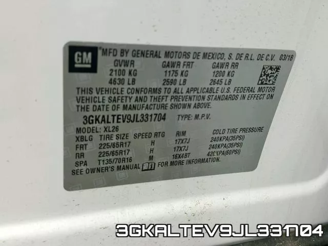 3GKALTEV9JL331704 фото 2