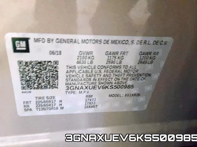 3GNAXUEV6KS500985 фото 2