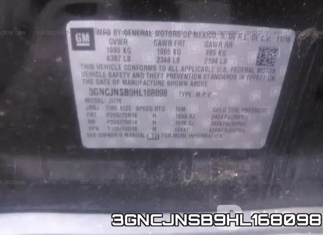 3GNCJNSB9HL168098 фото 8