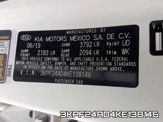 3KPF24AD4KE138146 фото 2