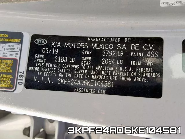 3KPF24AD6KE104581 фото 2