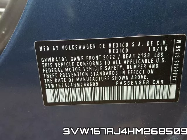 3VW167AJ4HM268509 фото 2