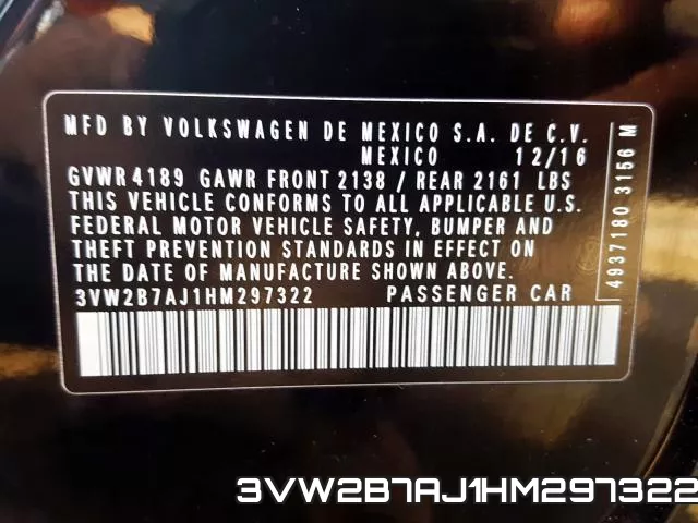 3VW2B7AJ1HM297322 фото 2