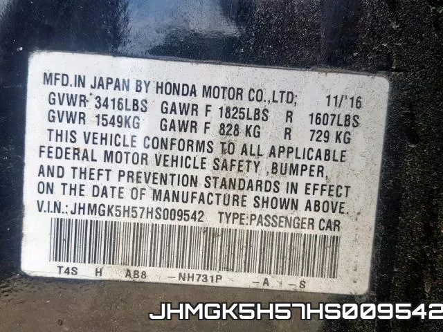 JHMGK5H57HS009542 фото 2