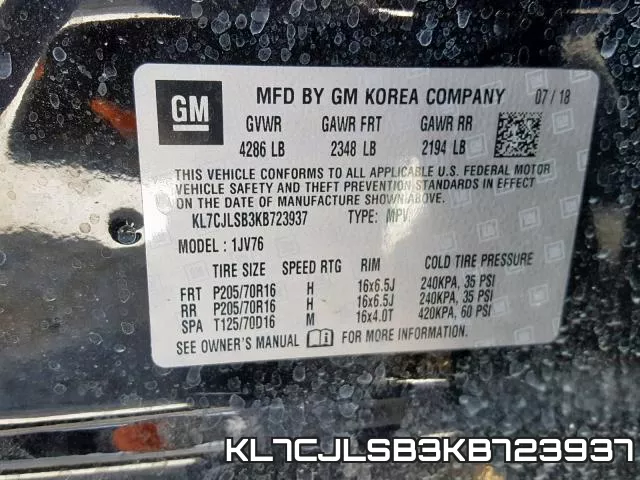 KL7CJLSB3KB723937 фото 2