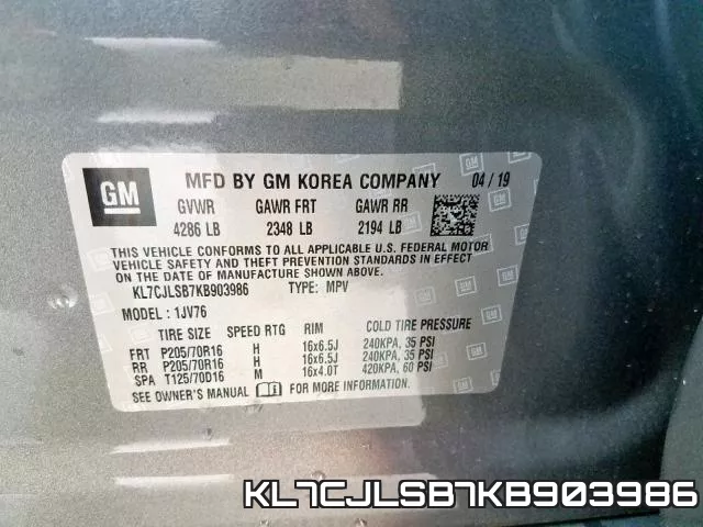 KL7CJLSB7KB903986 фото 2