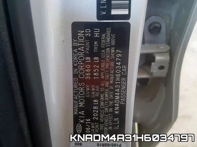 KNADM4A31H6034797 фото 2