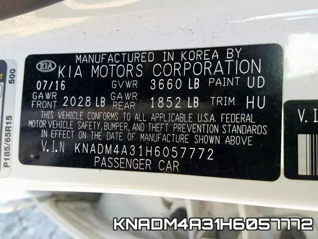 KNADM4A31H6057772 фото 2
