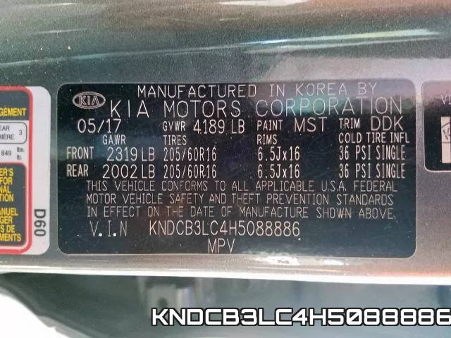KNDCB3LC4H5088886 фото 2