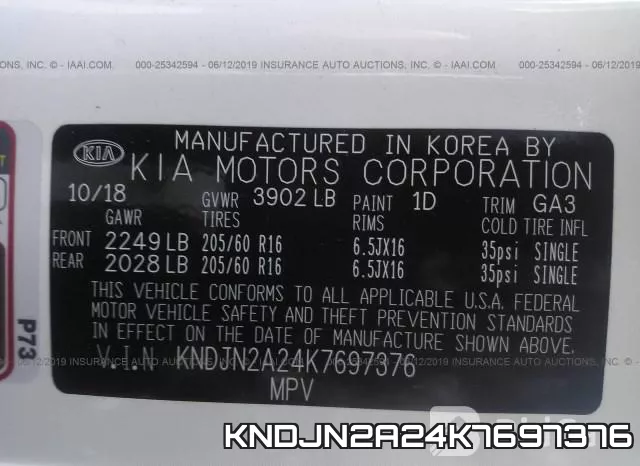 KNDJN2A24K7697376 фото 9