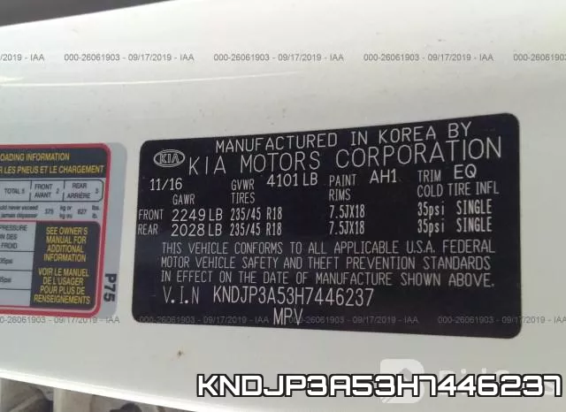 KNDJP3A53H7446237 фото 8