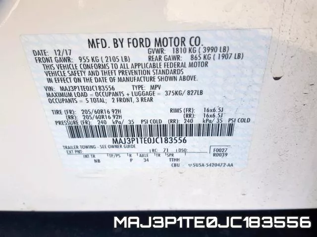 MAJ3P1TE0JC183556 фото 2