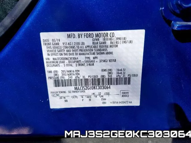 MAJ3S2GE0KC303064 фото 2