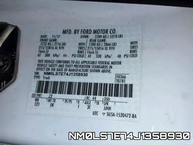 NM0LS7E74J1358930 фото 2