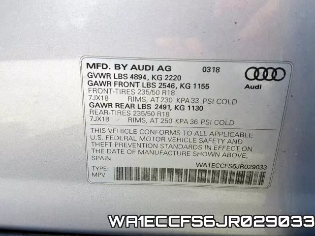 WA1ECCFS6JR029033 фото 2