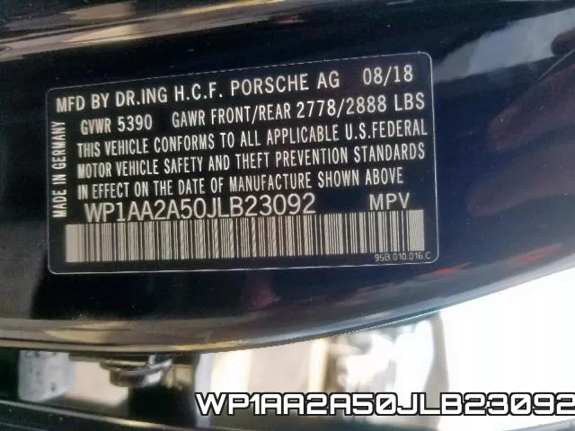 WP1AA2A50JLB23092 фото 2