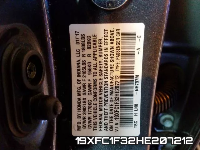 19XFC1F32HE207212 фото 2