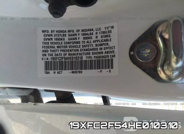 19XFC2F54HE010310 фото 8