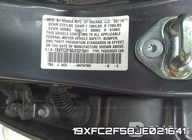 19XFC2F58JE021641 фото 20