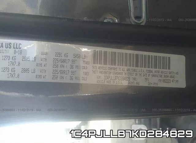 1C4PJLLB7KD284829 фото 10
