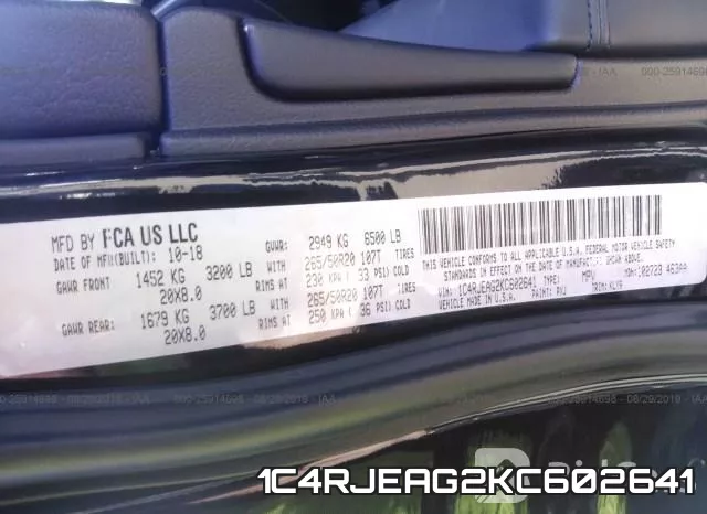 1C4RJEAG2KC602641 фото 8