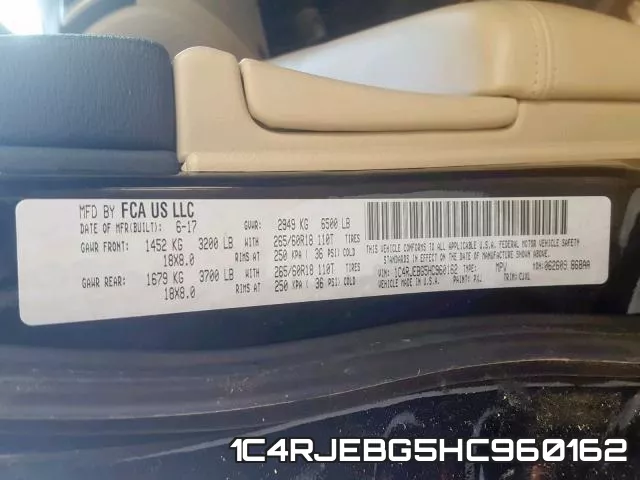 1C4RJEBG5HC960162 фото 2