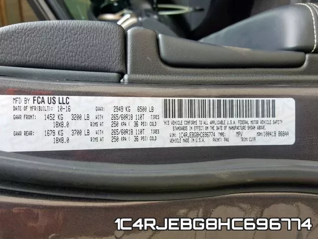 1C4RJEBG8HC696774 фото 2