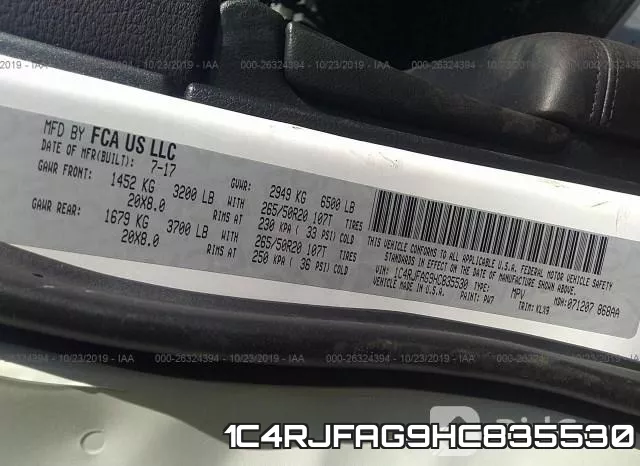 1C4RJFAG9HC835530 фото 6