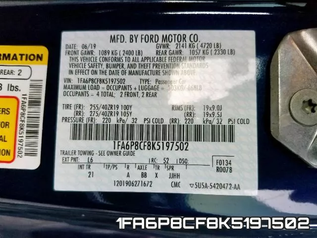 1FA6P8CF8K5197502 фото 2
