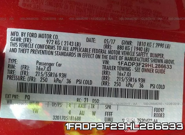 1FADP3F29HL286633 фото 9