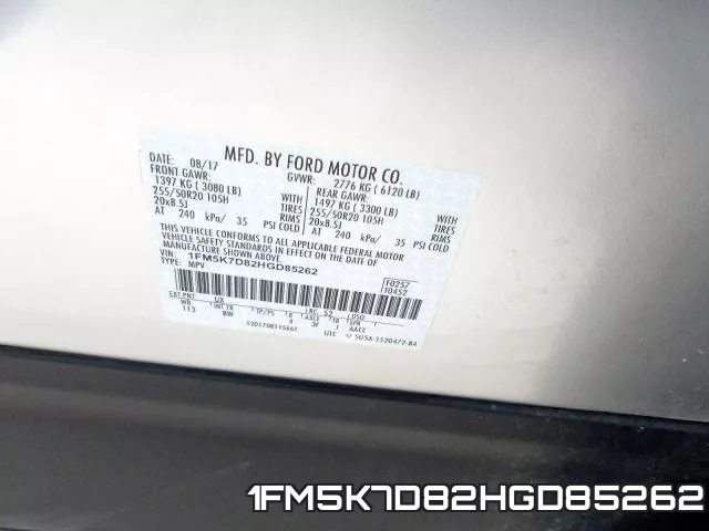 1FM5K7D82HGD85262 фото 2