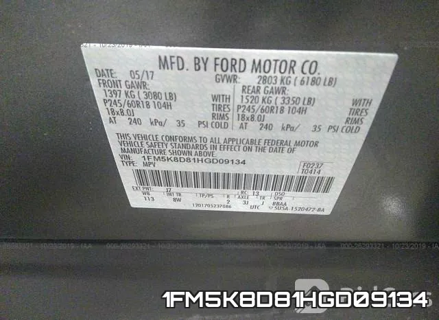 1FM5K8D81HGD09134 фото 10