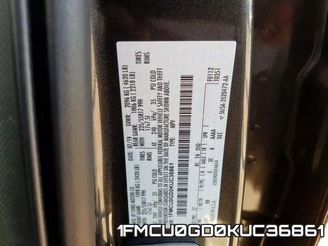 1FMCU0GD0KUC36861 фото 2