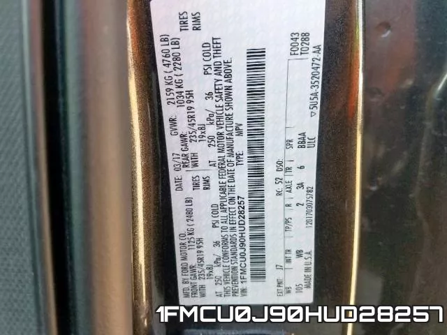 1FMCU0J90HUD28257 фото 2