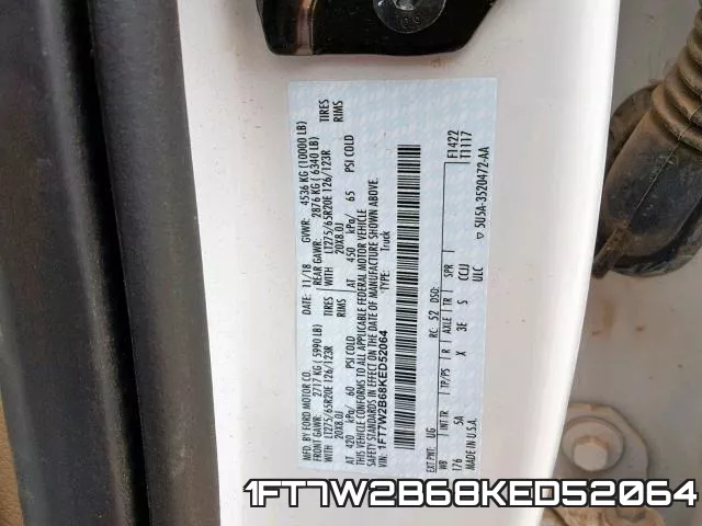 1FT7W2B68KED52064 фото 2
