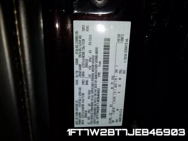 1FT7W2BT7JEB46903 фото 2