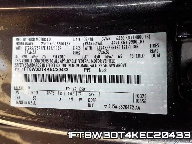 1FT8W3DT4KEC20433 фото 2