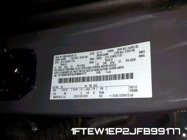 1FTEW1EP2JFB99177 фото 2
